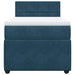 Pat box spring cu saltea, albastru, 90x190 cm, catifea - WALTI WALTI