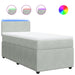 Pat box spring cu saltea, gri deschis, 90x200 cm, catifea - WALTI WALTI