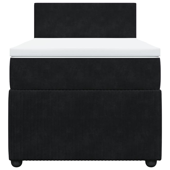 Pat box spring cu saltea, negru, 90x200 cm, catifea - WALTI WALTI