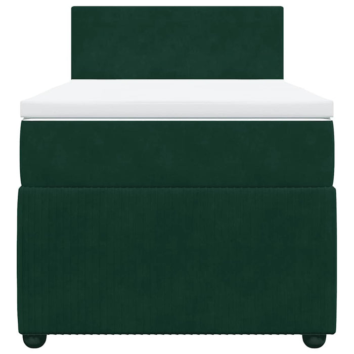 Pat box spring cu saltea, verde închis, 90x200 cm, catifea - WALTI WALTI