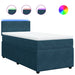 Pat box spring cu saltea, albastru, 90x200 cm, catifea - WALTI WALTI