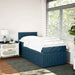 Pat box spring cu saltea, albastru, 90x200 cm, catifea - WALTI WALTI
