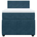 Pat box spring cu saltea, albastru, 90x200 cm, catifea - WALTI WALTI