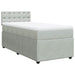Pat box spring cu saltea, gri deschis, 90x200 cm, catifea - WALTI WALTI