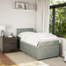 Pat box spring cu saltea, gri deschis, 90x200 cm, catifea - WALTI WALTI