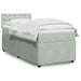 Pat box spring cu saltea, gri deschis, 90x200 cm, catifea - WALTI WALTI