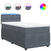Pat box spring cu saltea, gri închis, 90x200 cm, catifea - WALTI WALTI
