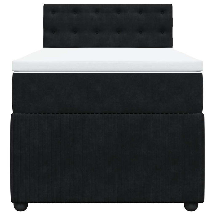Pat box spring cu saltea, negru, 90x200 cm, catifea - WALTI WALTI