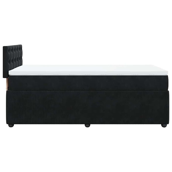 Pat box spring cu saltea, negru, 90x200 cm, catifea - WALTI WALTI