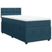 Pat box spring cu saltea, albastru, 90x200 cm, catifea - WALTI WALTI