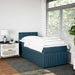 Pat box spring cu saltea, albastru, 90x200 cm, catifea - WALTI WALTI