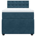 Pat box spring cu saltea, albastru, 90x200 cm, catifea - WALTI WALTI
