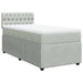 Pat box spring cu saltea, gri deschis, 90x200 cm, catifea - WALTI WALTI