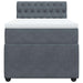 Pat box spring cu saltea, gri închis, 90x200 cm, catifea - WALTI WALTI