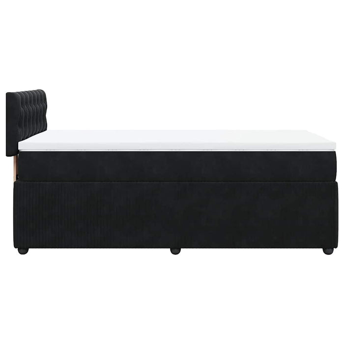 Pat box spring cu saltea, negru, 90x200 cm, catifea - WALTI WALTI