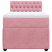 Pat box spring cu saltea, roz, 90x200 cm, catifea - WALTI WALTI