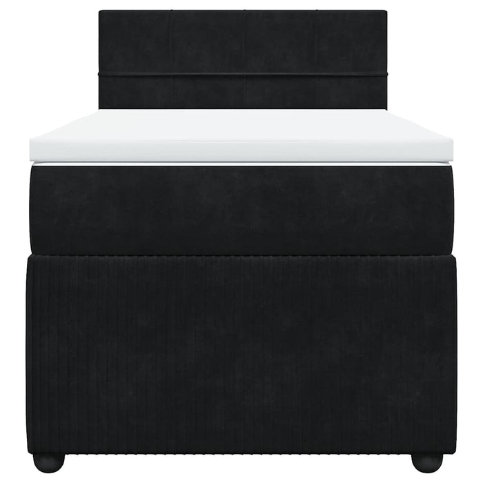 Pat box spring cu saltea, negru, 90x200 cm, catifea - WALTI WALTI