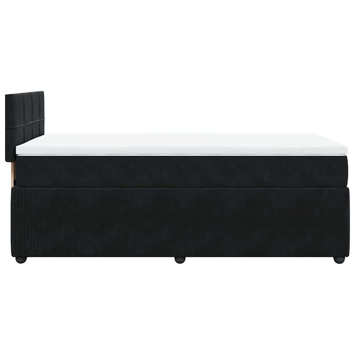 Pat box spring cu saltea, negru, 90x200 cm, catifea - WALTI WALTI