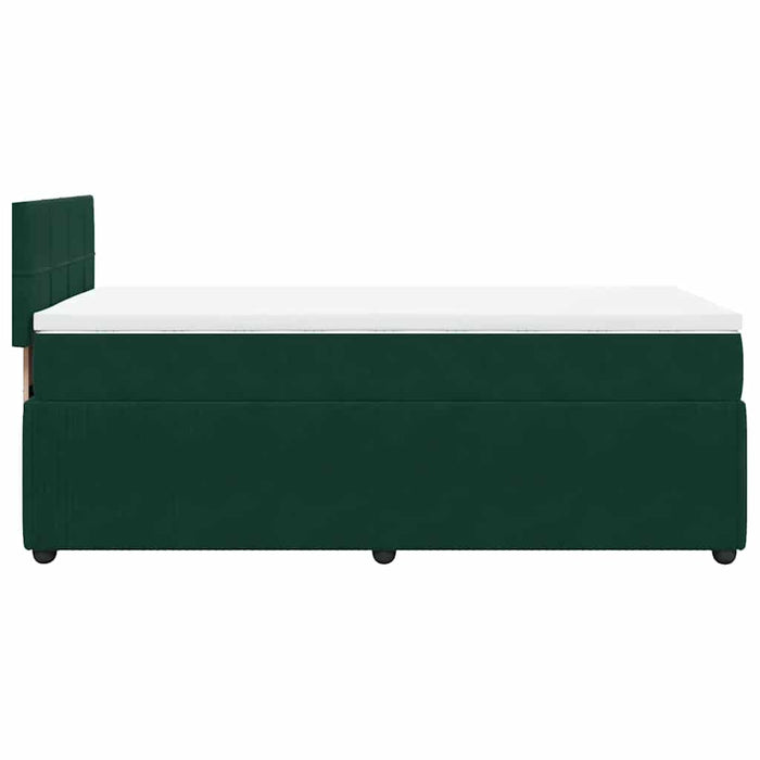 Pat box spring cu saltea, verde închis, 90x200 cm, catifea - WALTI WALTI