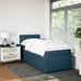 Pat box spring cu saltea, albastru, 90x200 cm, catifea - WALTI WALTI