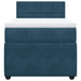 Pat box spring cu saltea, albastru, 90x200 cm, catifea - WALTI WALTI