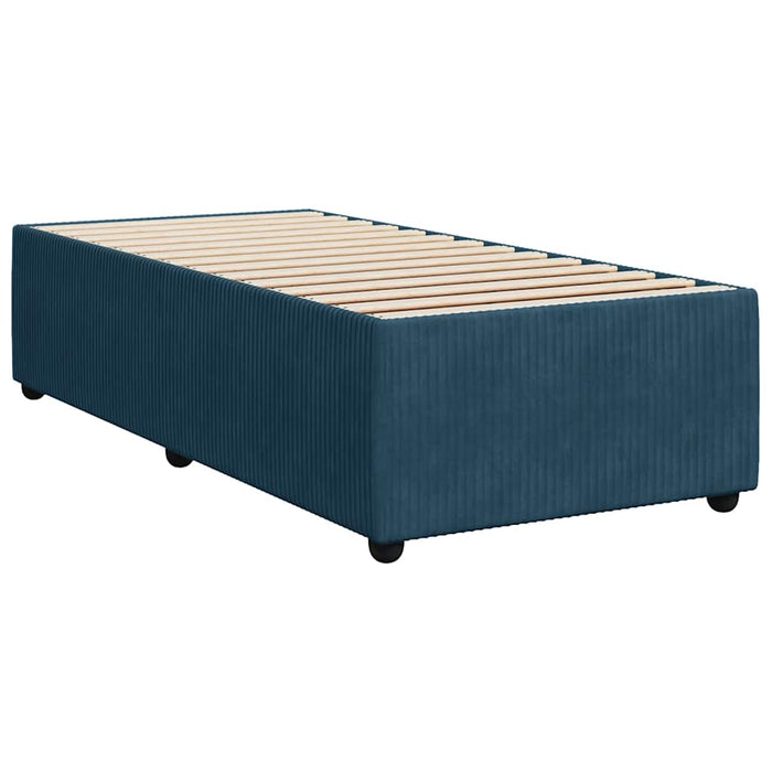 Pat box spring cu saltea, albastru, 90x200 cm, catifea - WALTI WALTI