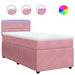 Pat box spring cu saltea, roz, 90x200 cm, catifea - WALTI WALTI