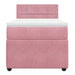Pat box spring cu saltea, roz, 90x200 cm, catifea - WALTI WALTI