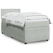 Pat box spring cu saltea, gri deschis, 100x200 cm, catifea - WALTI WALTI