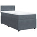 Pat box spring cu saltea, gri închis, 100x200 cm, catifea - WALTI WALTI