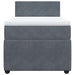Pat box spring cu saltea, gri închis, 100x200 cm, catifea - WALTI WALTI