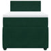Pat box spring cu saltea, verde închis, 100x200 cm, catifea - WALTI WALTI