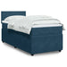 Pat box spring cu saltea, albastru, 100x200 cm, catifea - WALTI WALTI