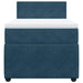 Pat box spring cu saltea, albastru, 100x200 cm, catifea - WALTI WALTI