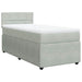 Pat box spring cu saltea, gri deschis, 100x200 cm, catifea - WALTI WALTI