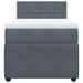 Pat box spring cu saltea, gri închis, 100x200 cm, catifea - WALTI WALTI