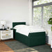 Pat box spring cu saltea, verde închis, 100x200 cm, catifea - WALTI WALTI