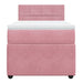 Pat box spring cu saltea, roz, 100x200 cm, catifea - WALTI WALTI