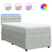 Pat box spring cu saltea, gri deschis, 100x200 cm, catifea - WALTI WALTI