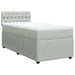 Pat box spring cu saltea, gri deschis, 100x200 cm, catifea - WALTI WALTI