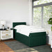 Pat box spring cu saltea, verde închis, 100x200 cm, catifea - WALTI WALTI