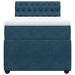 Pat box spring cu saltea, albastru, 100x200 cm, catifea - WALTI WALTI