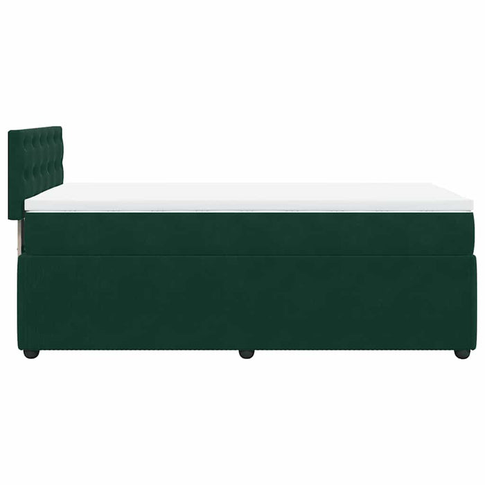 Pat box spring cu saltea, verde închis, 100x200 cm, catifea - WALTI WALTI