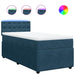 Pat box spring cu saltea, albastru, 100x200 cm, catifea - WALTI WALTI