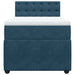 Pat box spring cu saltea, albastru, 100x200 cm, catifea - WALTI WALTI