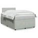 Pat box spring cu saltea, gri deschis, 120x190 cm, catifea - WALTI WALTI