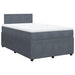 Pat box spring cu saltea, gri închis, 120x190 cm, catifea - WALTI WALTI