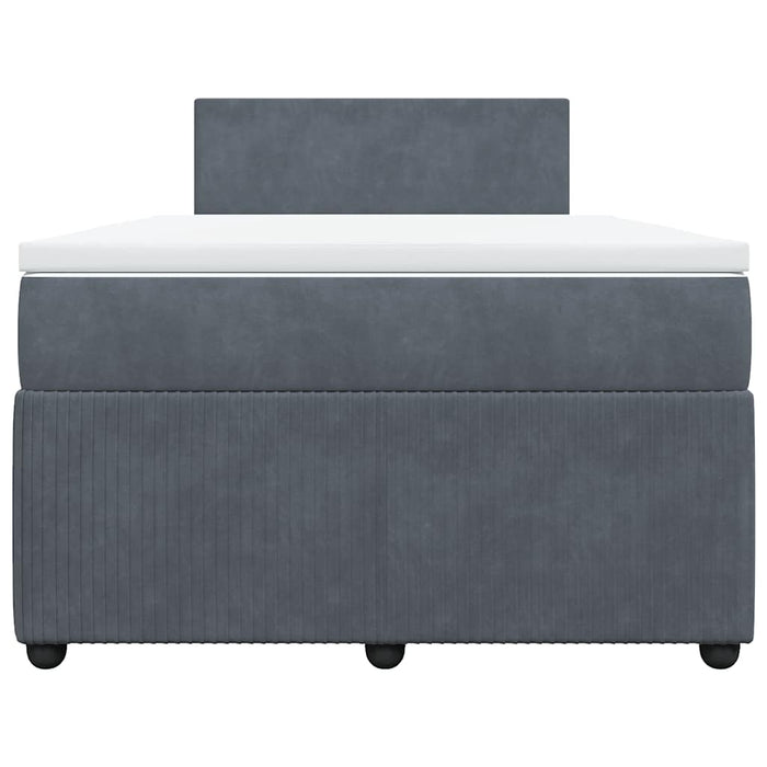 Pat box spring cu saltea, gri închis, 120x190 cm, catifea - WALTI WALTI