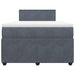 Pat box spring cu saltea, gri închis, 120x190 cm, catifea - WALTI WALTI