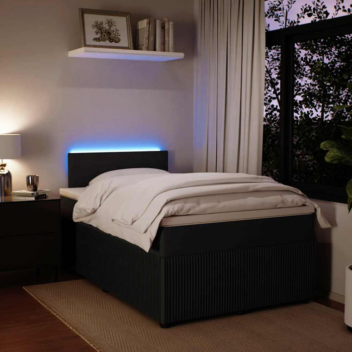 Pat box spring cu saltea, negru, 120x190 cm, catifea - WALTI WALTI